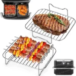 2Pcs Air Fryer Rack for Ninja Foodi Flex 10.4L AF500EU Stainless Steel Dehydrator Racks Grill for BBQ Oven Airfryer Accessories