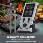 Wireless Bluetooth Meat Thermometer Digital Food Thermometer Dual Probe with LCD Display for Grill/Smoker/Air Fryer/Rotisserie