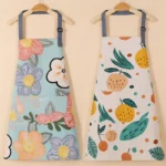 1PC Aprons Fashion Cotton Fabric Waterproof Thickened Dirt Resistant Kitchen Apron and Home Work Clothes Gardening Work Clothing