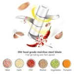 Mini Wireless Electric Garlic Crusher Portable 100ml/250ml Chopper USB Charging Ginger Chili Vegetable Masher Kitchen Machine - Image 5