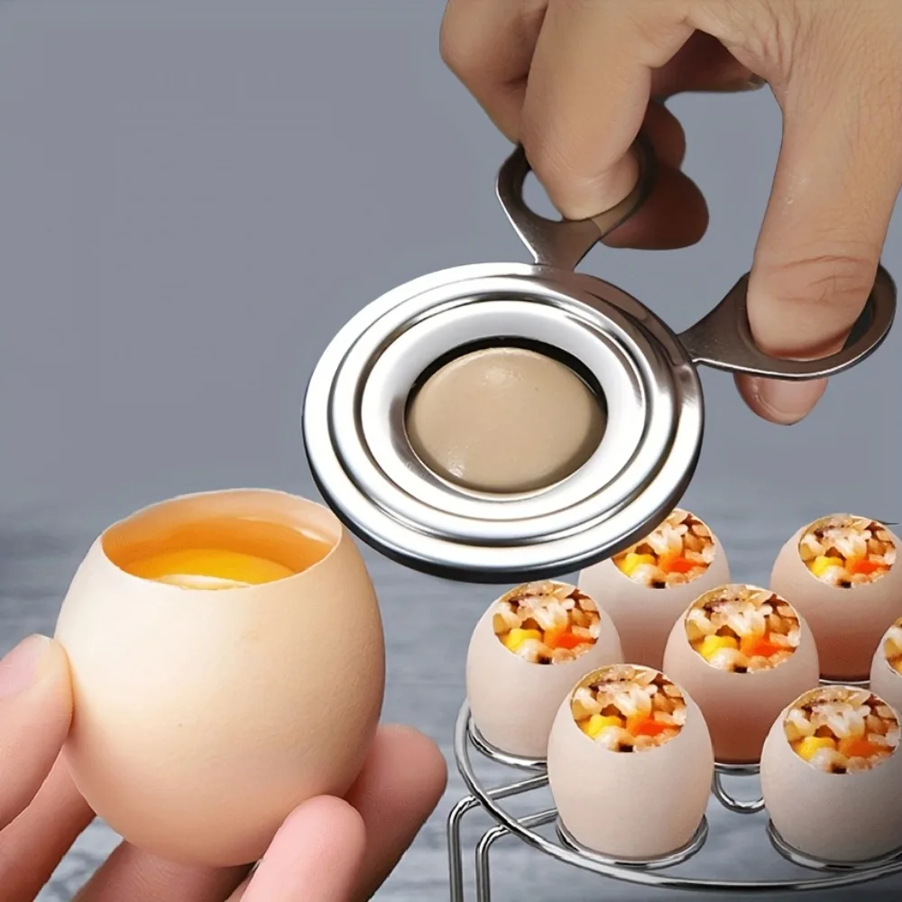 kf-S707ce6298c8b4fcf929bbb2a74819a32o New Stainless Steel Egg Shell Opener Manual Egg Opener Kitchen Gadget Eggs Cutter Convenient Mini Scissors Tools for Cooked Eggs - Image 1