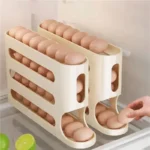 4 Layers Egg Holder for Fridge,Auto Rolling Fridge Egg Dispenser,Egg Rack Large Capacity Egg Organizer Storage for Refrigerator