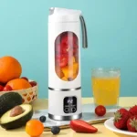 Cordless Portable USB Rechargeable Electric Juicer Cup Blender with Digital Display for Fruit Milkshakes Home and Outdoor Use