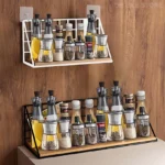 Spice Rack For Kitchen Hanging Wooden Spice Jar Storage Shelf Wall Kitchen Organizer Seasoning Holder Kitchen Accessories