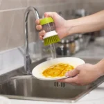 Handheld Soap Liquid Brush Refillable Cleaning Brush Pressure Pot Scrubber Kitchen Tools for Pots Plates Dishwashing Gadget