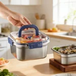 NEW Versatile Insulated Food Container 316 Grade Stainless Steel with Secure Lid Ideal for Transporting Salads, as a Storage Box