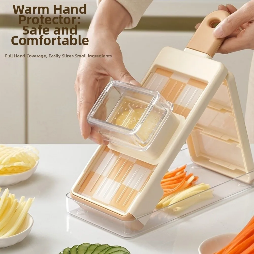 kf-Sf81441e99aaa40c9a7716db691e6bf89r Multifunctional Vegetable Fruit Slicer Washable Julienne Shredder Food Grater Safe Design 4 in 1 Potato Chopper Cooking Gadget - Image 1