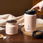 Vacuum Stainless Steel Coffee Bean Sealed Jar 500/900/1200ml Light-proof Tea Jar Coffee Powder Food Storage Storage Jar